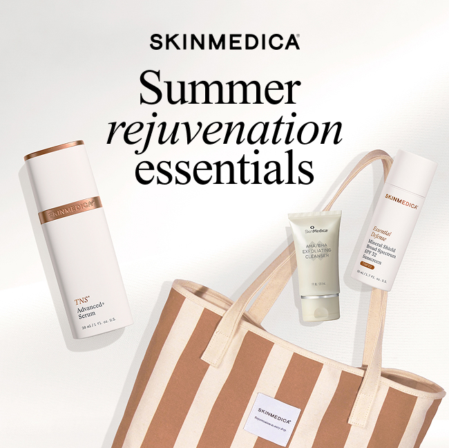 SkinMedica summer rejuvenation essentials with complimentary beach bag, SPF and cleanser